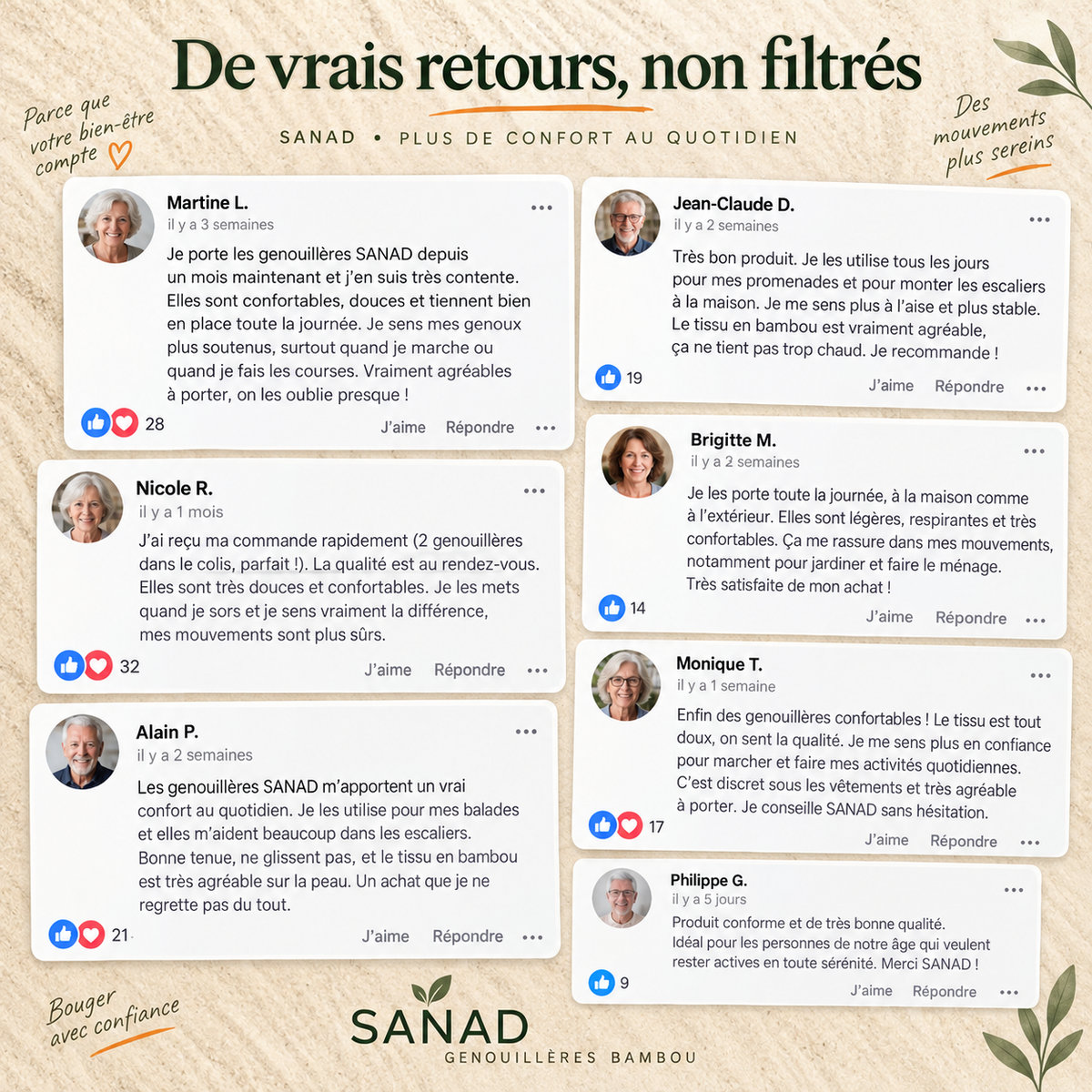 Genouillère en Bambou Premium – Confort & Récupération